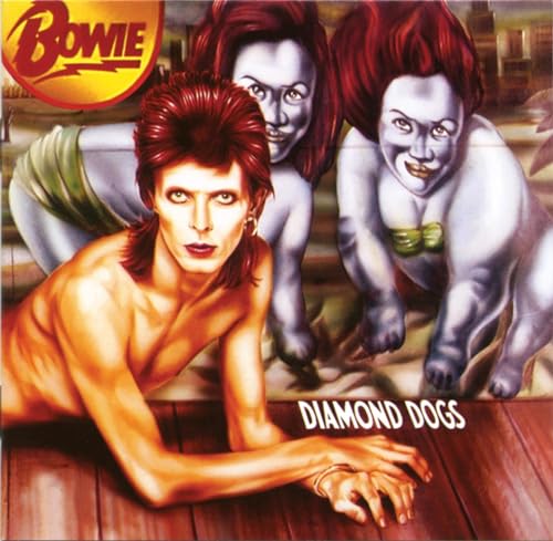 David Bowie’s “Diamond Dogs” CD cover: man and canine-headed figures.