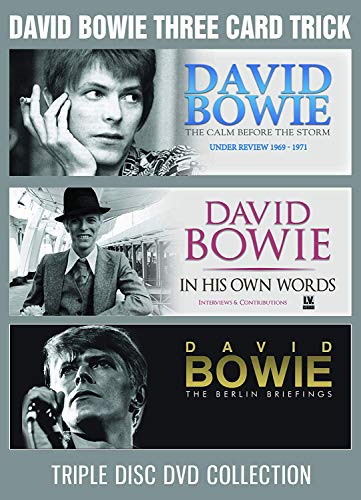 DVD cover featuring David Bowie in three black and white portraits.
