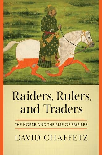 Book cover depicting a rider on a white horse in a green field.