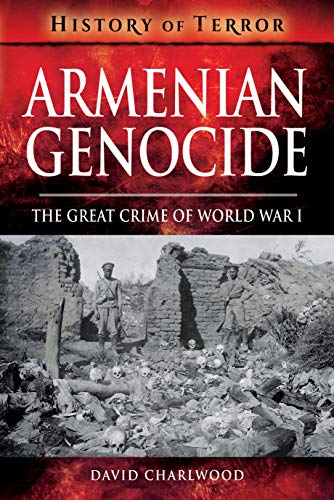 Book cover depicting skulls and soldiers, titled “Armenian Genocide.”