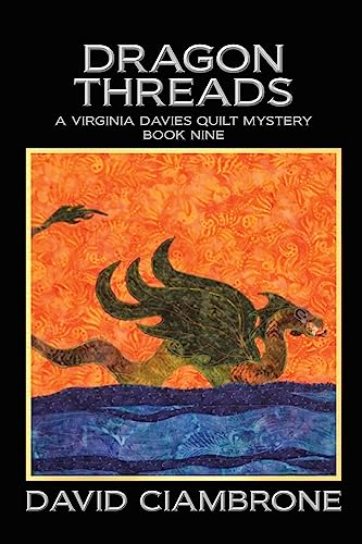 Book cover: "Dragon Threads : 9" featuring a quilt depicting a green dragon.