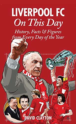 Book cover featuring Liverpool FC history with illustrations of players and managers on red.