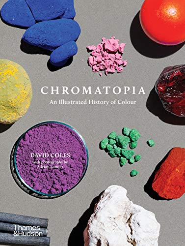 Book cover showing colorful pigments and raw materials arranged on a gray background.