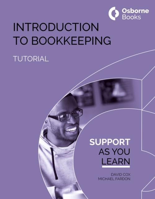 Book cover: "Introduction to Bookkeeping Tutorial" with a man using a laptop.