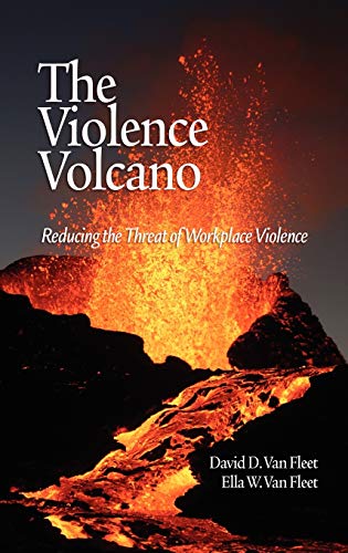 Book cover: “The Violence Volcano” with a fiery volcano image.