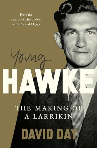 Book cover featuring a young Bob Hawke in a suit and tie.
