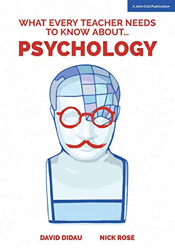 Book cover: "What Every Teacher Needs to Know About Psychology" with illustrated head.