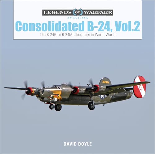 B-24 Liberator bomber in flight, book cover for "Consolidated B-24, Vol.2".