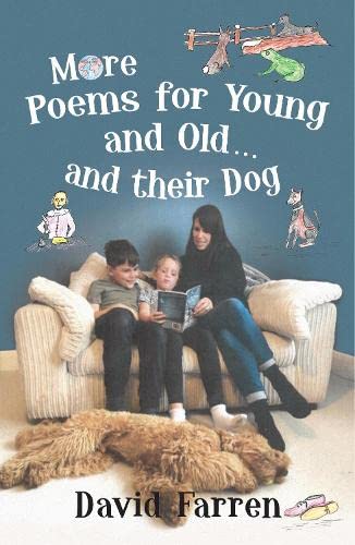 Book cover with family reading on a couch with a dog.