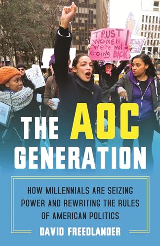 Book cover featuring Alexandria Ocasio-Cortez at a protest, titled "AOC Generation.