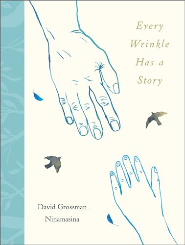 Book cover with blue line-art of hands and flying birds.