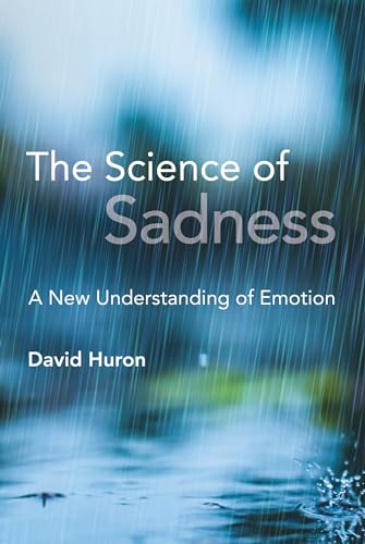 Book cover: “The Science of Sadness” with a blurred rainy background.