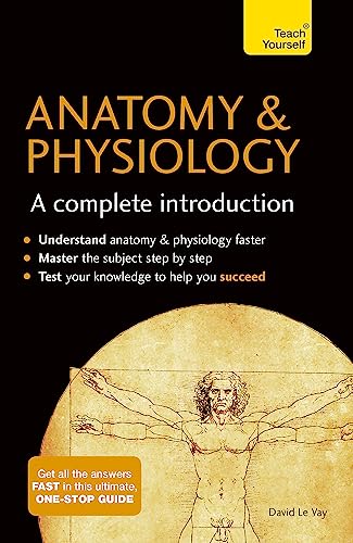 Book cover titled Anatomy & Physiology featuring a Vitruvian Man illustration on black background.
