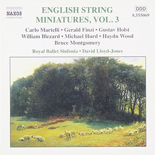 "Album cover with a serene landscape painting of sheep grazing in a green field."