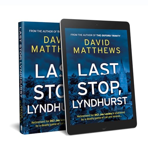 Book cover for “Last Stop, Lyndhurst” featuring a silhouetted church.