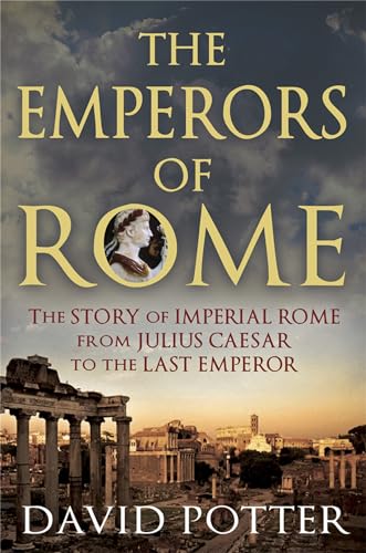 Book cover: "The Emperors of Rome" with Roman ruins and a portrait.