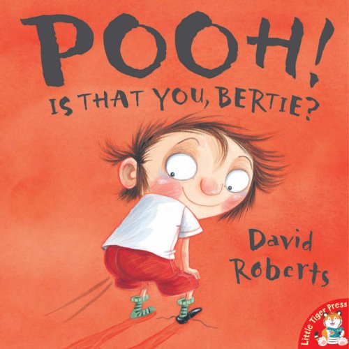 Illustration of a messy boy, “Bertie,” with exaggerated features on a red background.