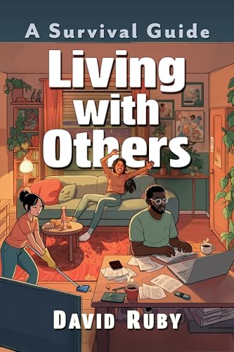 Book cover depicting two people in a shared living space.