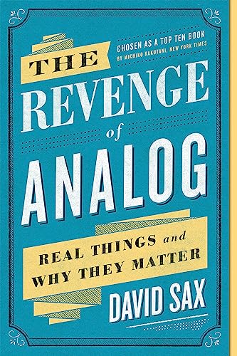 Book cover: “The Revenge of Analog” with white and yellow text on teal.