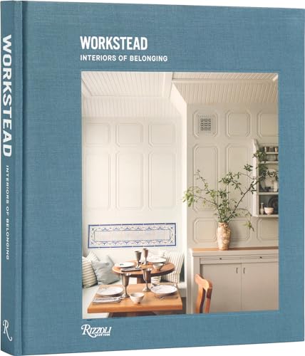 Blue book cover, "Workstead: Interiors of Belonging," with a room interior image.