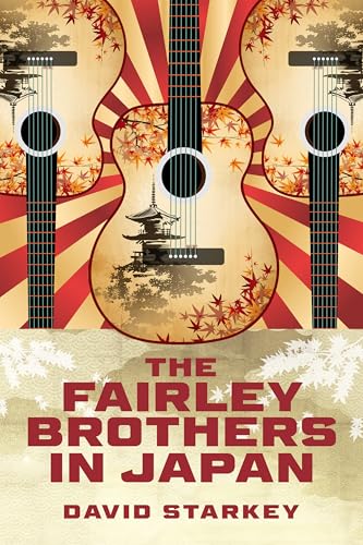 Book cover featuring guitars with a Japanese pagoda and autumn leaves.