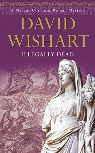 Book cover: purple background, Roman statue, title “Illegally Dead” in gold.