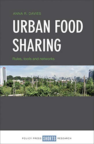 Book cover: "Urban Food Sharing" with a city skyline and garden image.