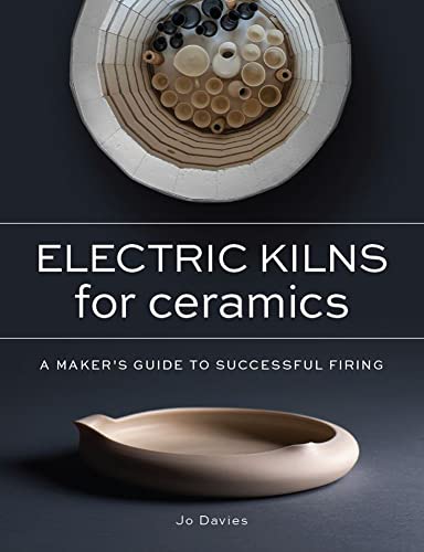 Book cover showing an open electric kiln filled with ceramics above a ceramic bowl.