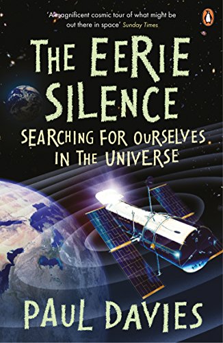 Book cover: "The Eerie Silence" with a satellite and Earth imagery.