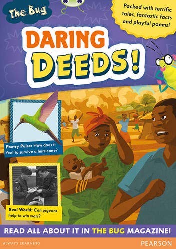 Book cover: "Daring Deeds!" with illustrations of people and animals.