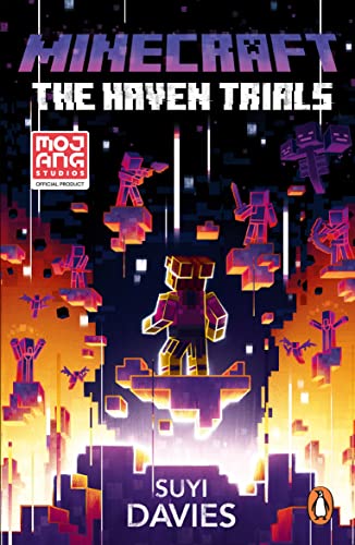 Minecraft book cover featuring a central character surrounded by pixelated figures.