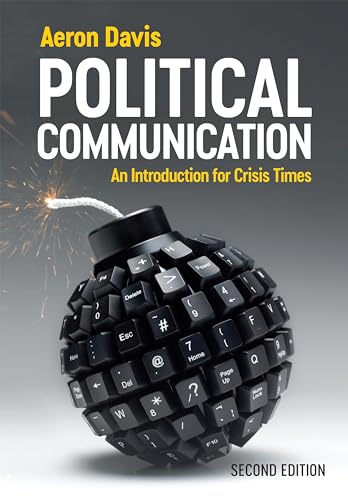 Book cover: "Political Communication" with a bomb made of keyboard keys.