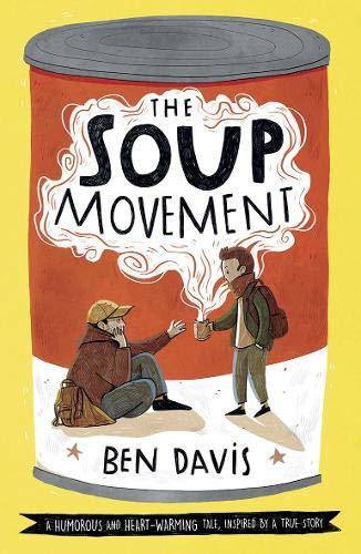 Book cover featuring a soup can illustration with two people sharing a warm drink.