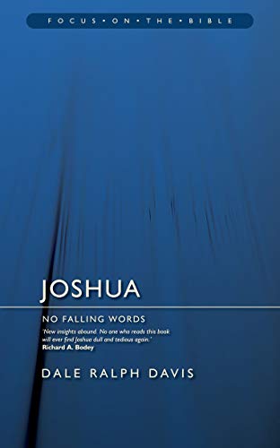 Blue book cover with white text: "JOSHUA" and "NO FALLING WORDS.