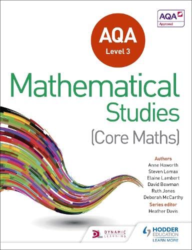 AQA Level 3 Mathematical Studies textbook cover with colorful swirl design.