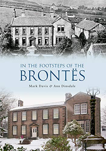 Book cover depicting a stone house and snowy landscape, titled "In the Footsteps of the Brontës".