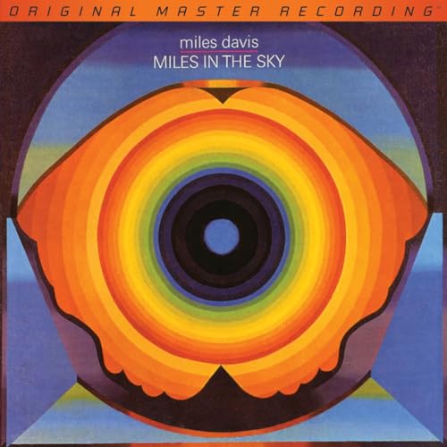 Album cover for Miles Davis’ “Miles In The Sky” with abstract colorful design.