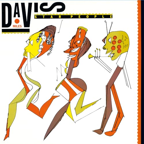 Album cover for Miles Davisā āStar Peopleā with abstract figures playing instruments.