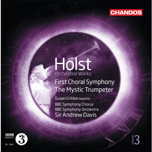 CD cover for Holst’s Orchestral Works Vol. 3, featuring a statue and trumpet.