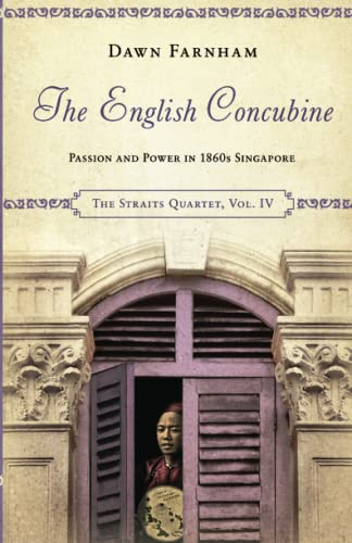 Book cover: “The English Concubine” with a colonial building and woman.