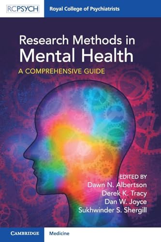 Book cover: “Research Methods in Mental Health” with a colorful brain silhouette.