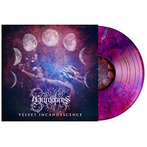 Album cover art showing a person under moon phases with a purple marbled vinyl.