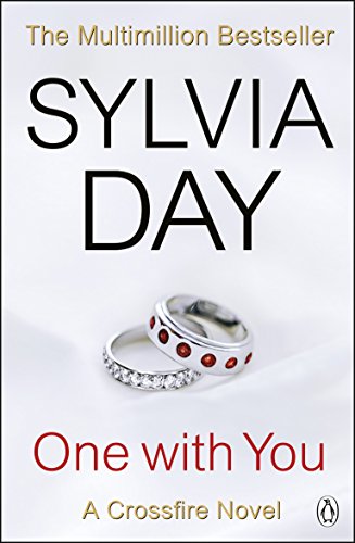 "Book cover with 'Sylvia Day' and 'One with You' text, featuring two interlocking silver rings."