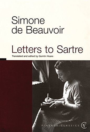 Book cover: "Letters to Sartre" by Simone de Beauvoir, with portrait.