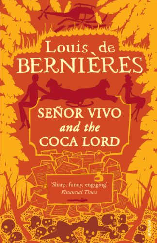 Book cover with orange and yellow silhouettes of people, animals, skulls, and a helicopter.
