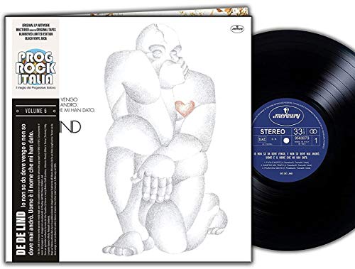 Vinyl record cover with a sketched figure and a black vinyl disc.