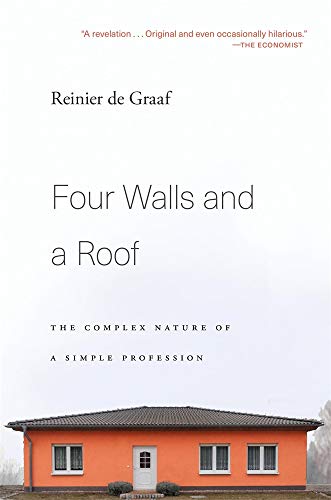 Book cover: orange house with text “Four Walls and a Roof.”
