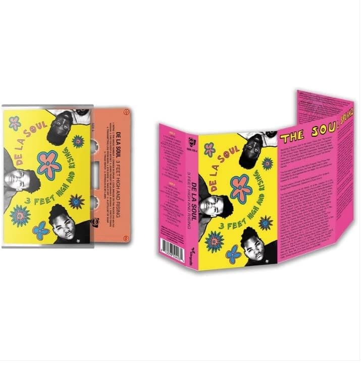 De La Soul cassette tape and J-card with floral and portrait designs.