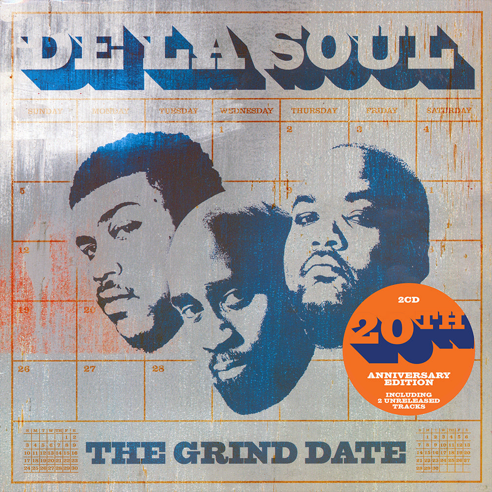 De La Soul album cover, "The Grind Date," featuring three men and a calendar.