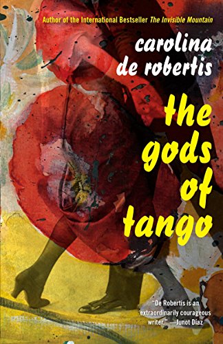 Book cover: “The Gods of Tango” with abstract dancers in red and yellow.